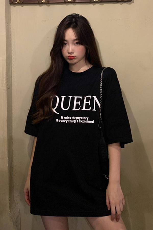 퀸 박시 반팔 티셔츠