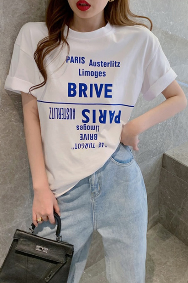 BRIVE 화이트 티셔츠