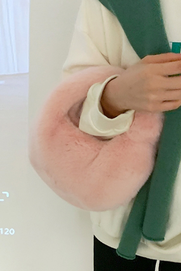 루인 소녀룩 인조퍼 반달 토트백 (6color)